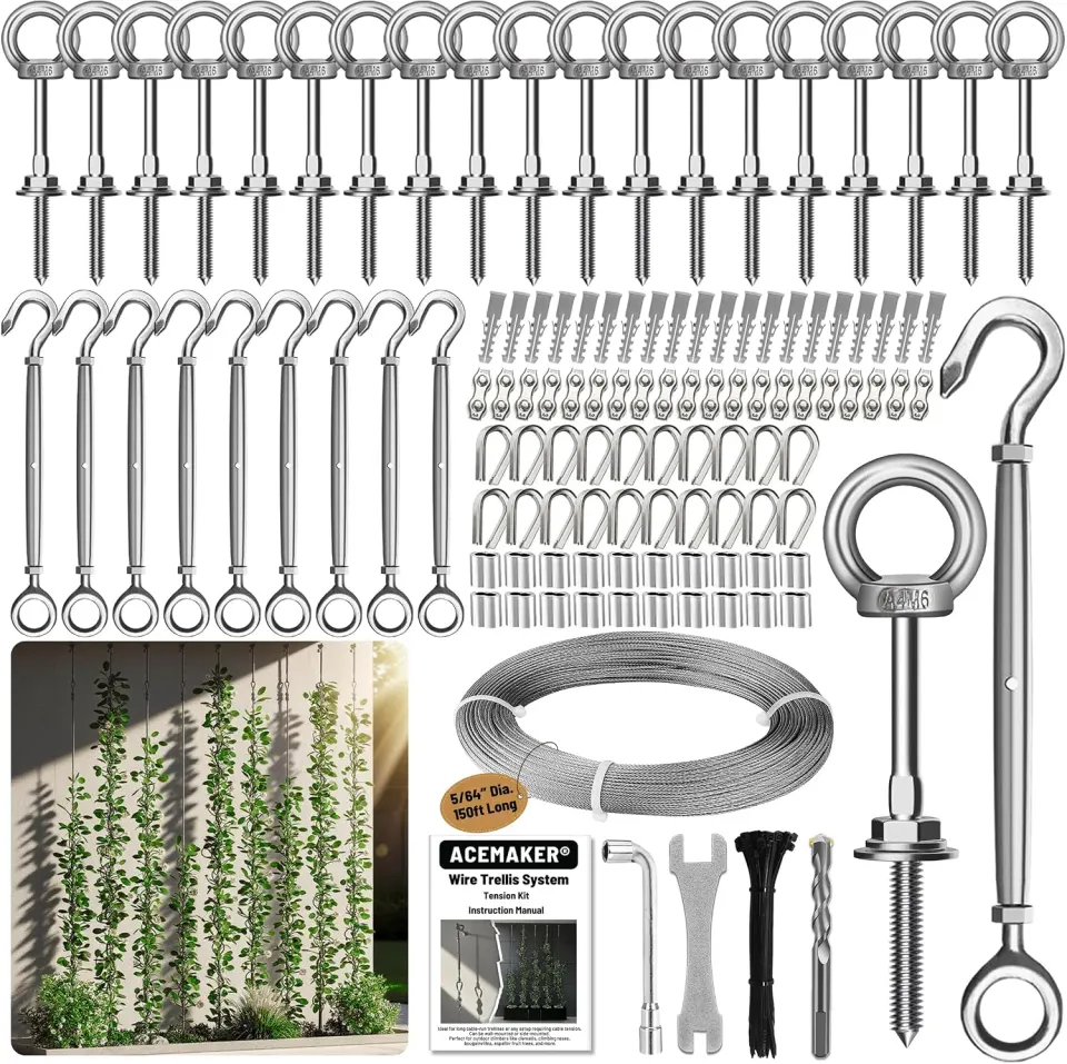 30pcs 5/64”(2mm) Tensioned Kit with 150ft Cable