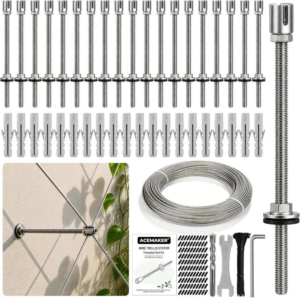20-Set Threaded Rod Kit with 98ft 5/64" Cable