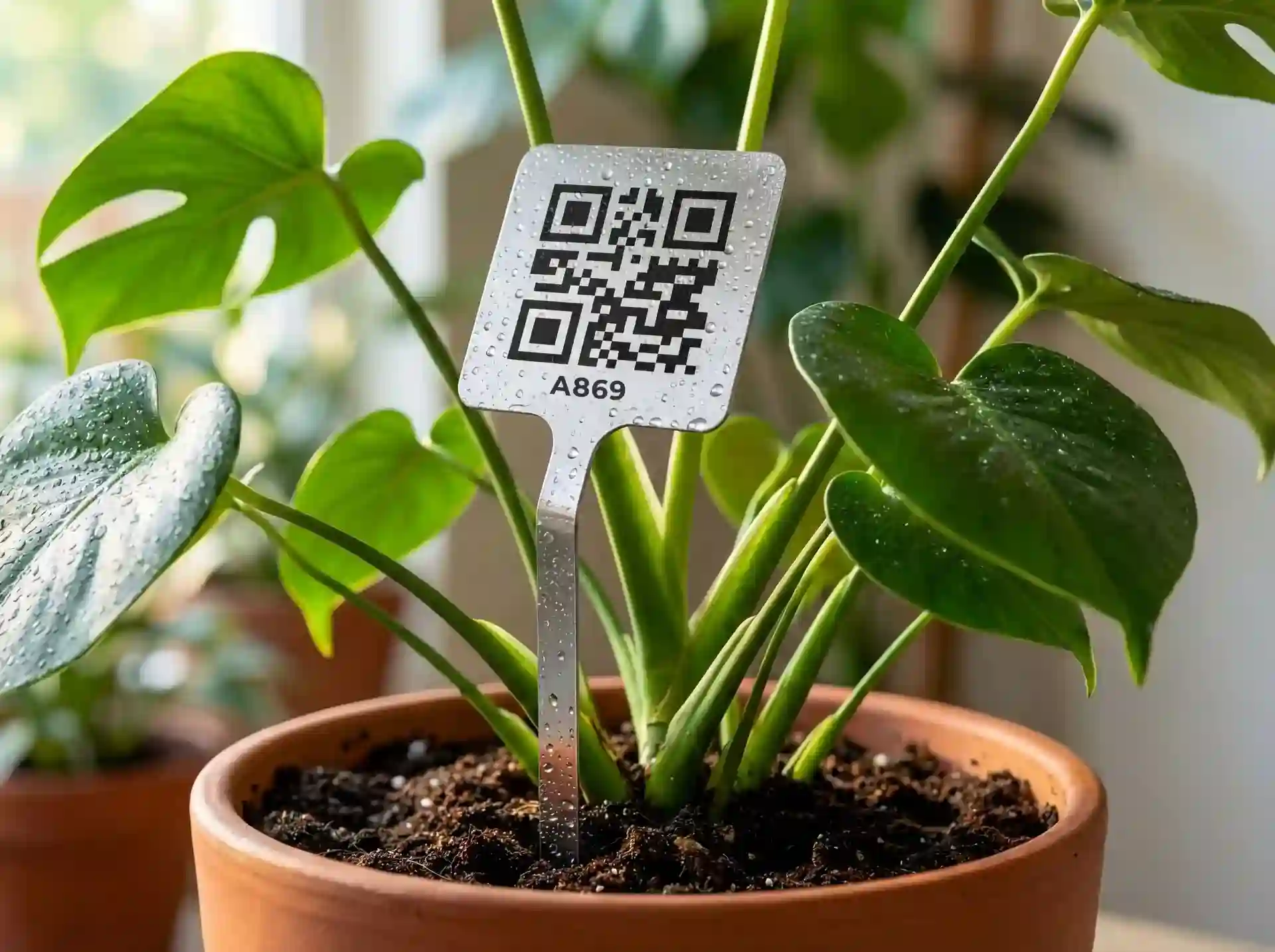 Acemaker stainless steel QR Code Labels for garden plant tracking and care logging